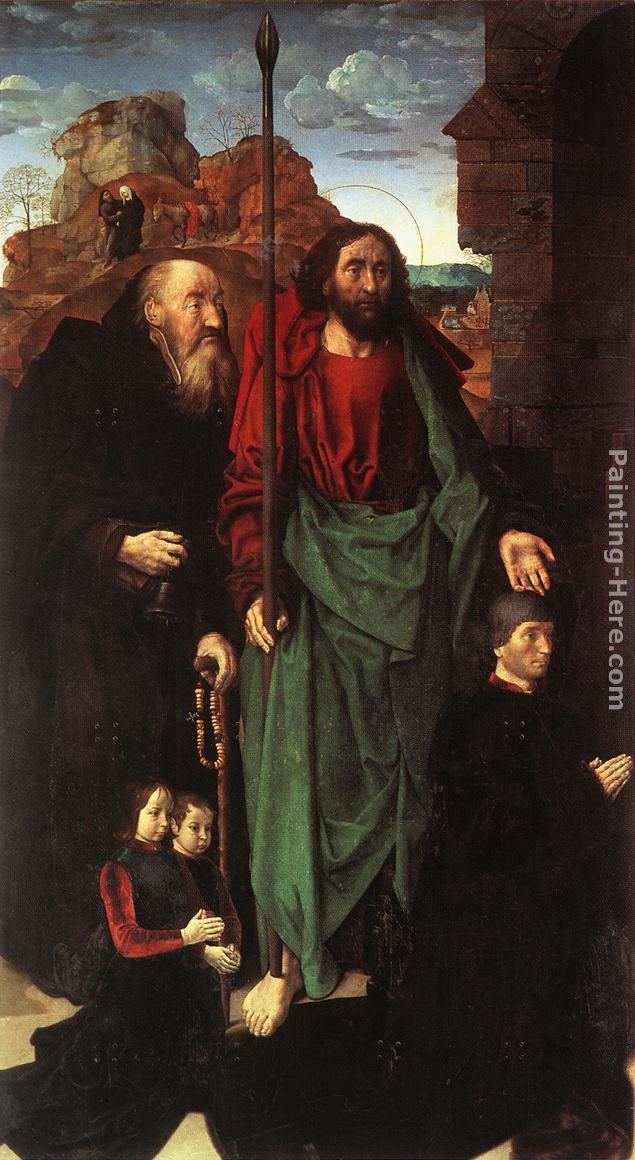Sts. Anthony and Thomas with Tommaso Portinari painting - Hugo van der Goes Sts. Anthony and Thomas with Tommaso Portinari art painting